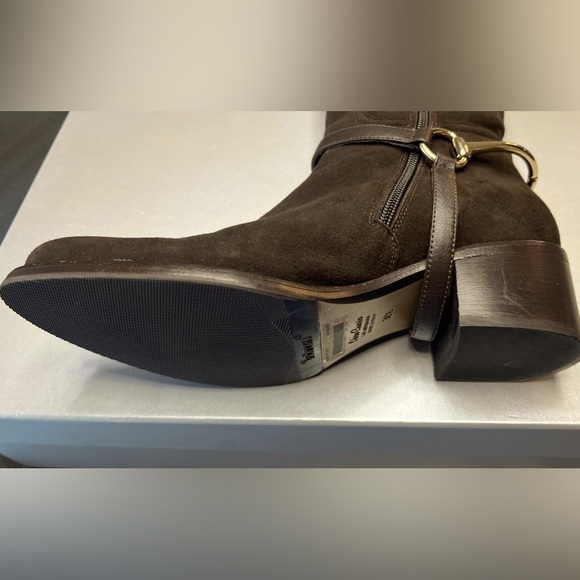 LE PEPE / THE CANOSCIO FOND BROWN SUEDE HARNESS RIDING BOOTS the spurs are rem. - Picture 11 of 15